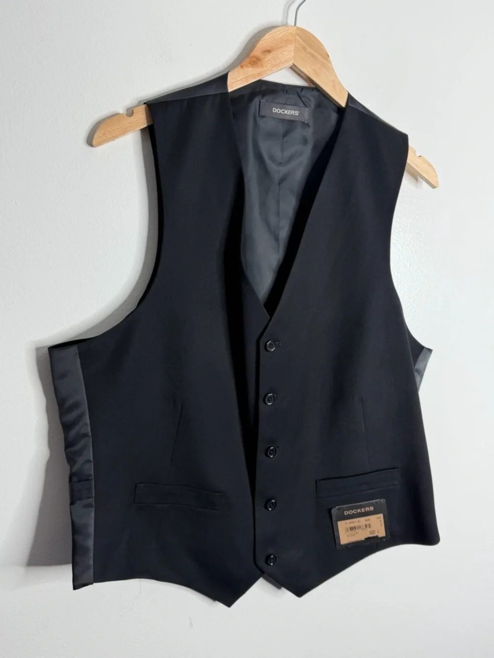NWT Dockers Men's Black Suit Vest Large‎ Business Casual Formal Minimalist Work